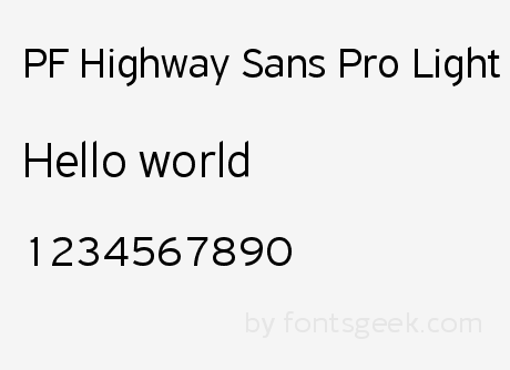 폰트 PF Highway Sans Pro